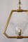 Lámpara colgante vintage de cristal de Murano con marco de latón, años 30, Imagen 4