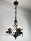 Lámpara de araña brutalista Mid-Century de hierro y vidrio, años 60, Imagen 14