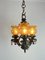 Mid-Century Brutalist Iron and Glass Chandelier, 1960s 13