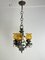 Mid-Century Brutalist Iron and Glass Chandelier, 1960s 4