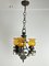 Mid-Century Brutalist Iron and Glass Chandelier, 1960s 1