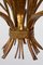 Lámpara de araña italiana de espigas doradas, años 70, Imagen 5