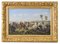 Paisaje con batalla, década de 1800, óleo sobre lienzo, enmarcado, Imagen 1