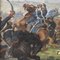 Paisaje con batalla, década de 1800, óleo sobre lienzo, enmarcado, Imagen 7