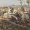 Paysage avec bataille, années 1800, huile sur toile, encadrée 3