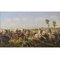 Paysage avec bataille, années 1800, huile sur toile, encadrée 2