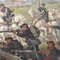 Paisaje con batalla, década de 1800, óleo sobre lienzo, enmarcado, Imagen 4