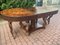 Large Early 20th Century Extendable Oval Table in Oak with Burl Walnut Veneer Top 7
