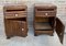 French Art Deco Marble Top Nightstands or Bedside Cabinets in Walnut, 1930, Set of 2 6