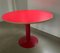 Dining Table with Red Steel Base & Laminated Wooden Top, the Netherlands, 1990s, Image 1