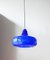 Lampada a sospensione grande in vetro di Murano blu di Alessandro Pianon per Vistosi, Italia, anni '60, Immagine 5