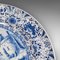 Large Belgian Ceramic Serving Plate in Blue & White, 1920s 9