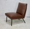 Brauner Sessel aus Kunstleder, 1950er 1