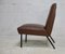 Brauner Sessel aus Kunstleder, 1950er 10