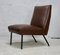 Brauner Sessel aus Kunstleder, 1950er 15