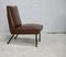 Brauner Sessel aus Kunstleder, 1950er 12