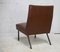 Brauner Sessel aus Kunstleder, 1950er 5