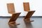 Italian Zig Zag Chairs in Walnut Wood, 1990s, Set of 2, Image 2