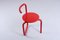Chaise Pliante Postmoderne en Métal Rouge attribuée à Meblo, 1980s 7