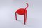 Postmodern Red Metal Folding Chair attributed to Meblo, 1980s, Image 19