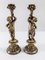 19th Century French Silvered Bronze Putti Form Candleholders, Set of 2 1