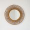 Italian Round Mirror with Woven Wicker Frame, 1960s, Image 1