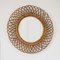 Italian Round Mirror with Woven Wicker Frame, 1960s 4