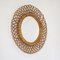 Italian Round Mirror with Woven Wicker Frame, 1960s 3