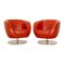 Pearl Leather Armchairs in Red from Koinor, Set of 2 1