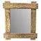 20th Mid-CenturySpanish Wall Mirror Lin aminated Brass & Wrought Iron Frame, 1960s 2