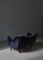 Modern Danish 46 Sofa in Dark Blue Velvet by Finn Juhl for Carl Brørup, 1940s 3