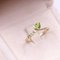 Vintage 9k Yellow Gold Ring with Peridots 3