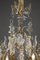 Lampadario a sei luci in bronzo dorato con pendenti in cristallo molato e pugnali, fine XIX secolo, Immagine 8