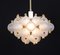 Large Frosted Glass and Brass Chandelier attributed to Kinkeldey, Germany, 1970s 12