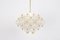 Large Frosted Glass and Brass Chandelier attributed to Kinkeldey, Germany, 1970s, Image 3