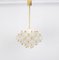 Large Frosted Glass and Brass Chandelier attributed to Kinkeldey, Germany, 1970s 6