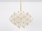 Large Frosted Glass and Brass Chandelier attributed to Kinkeldey, Germany, 1970s, Image 8
