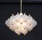 Large Frosted Glass and Brass Chandelier attributed to Kinkeldey, Germany, 1970s 13