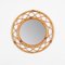 Mid-Century Round Italian Mirror in Rattan and Wicker Frame, 1960s, Image 4
