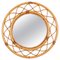 Mid-Century Round Italian Mirror in Rattan and Wicker Frame, 1960s, Image 1