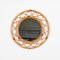 Specchio rotondo Mid-Century con cornice in vimini, Italia, anni '60, Immagine 6