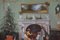 Les Parson, Christmas Fireside Scene with Children, Oil on Canvas, Framed 4