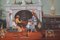 Les Parson, Christmas Fireside Scene with Children, Oil on Canvas, Framed 7