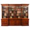 19th Century English William IV Flame Mahogany Library Breakfront Bookcase 1