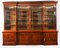 19th Century English William IV Flame Mahogany Library Breakfront Bookcase 18