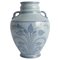 Art Nouveau Blue Floral Motif Vase from Upsala Ekeby, Sweden, 1930s 1