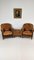 Leather Armchairs with Pouf, Set of 3 3