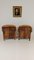 Leather Armchairs with Pouf, Set of 3 10