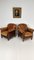 Leather Armchairs with Pouf, Set of 3 13