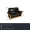 Leather Two-Seater Black Sofa, Image 2